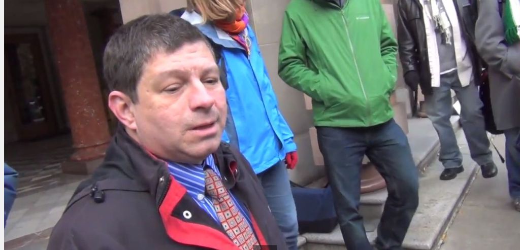 Steve Novick looks down his nose at Laughing at Liberals when he asks about a Portland protest fee. Image Credit: Laughing at Liberals